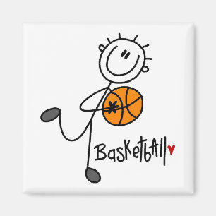 Imã Camisetas e Presentes de Basquete de Boneco Palito