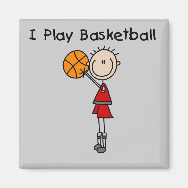 Imã Camisetas e Presentes de Basquete que eu jogo (Frente)