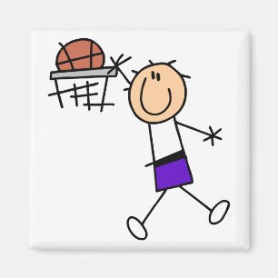 Imã Camisetas e Presentes de Basquete Roxo de Enterrad