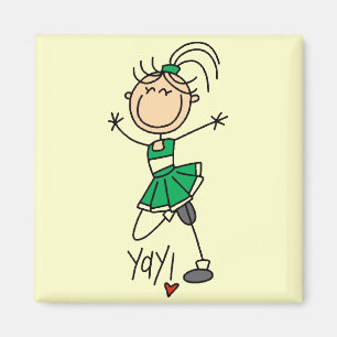 Imã Camisetas e Presentes de Cheerleader Verde