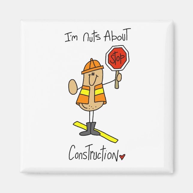 Imã Camisetas e Presentes de Construção Nuts (Frente)