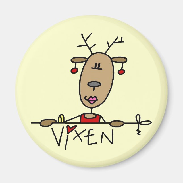 Imã Camisetas e presentes de Reindeer Vixen (Frente)