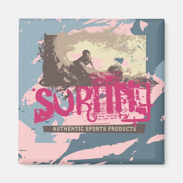 Imã Camisetas e presentes de surfe autênticos (Frente)