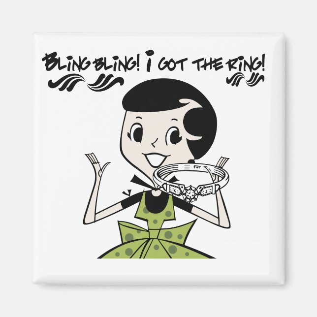 Imã Camisetas e presentes do anel de lingote retrô (Frente)