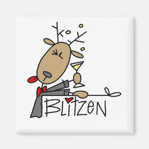 Imã Camisetas e Presentes do Reindeer Blitzen