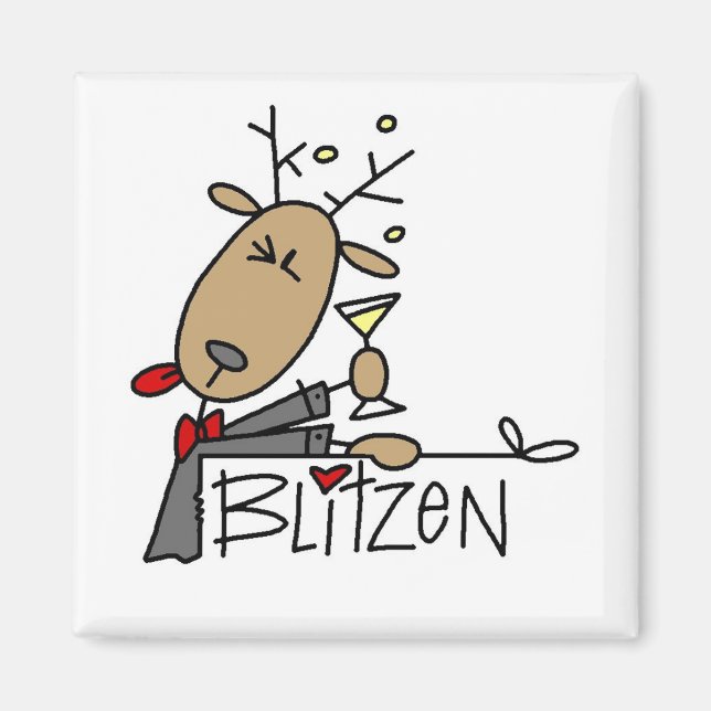 Imã Camisetas e Presentes do Reindeer Blitzen (Frente)