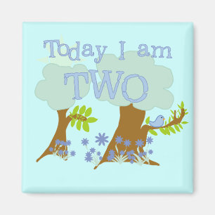 Imã Camisetas e presentes do segundo aniversário Blueb