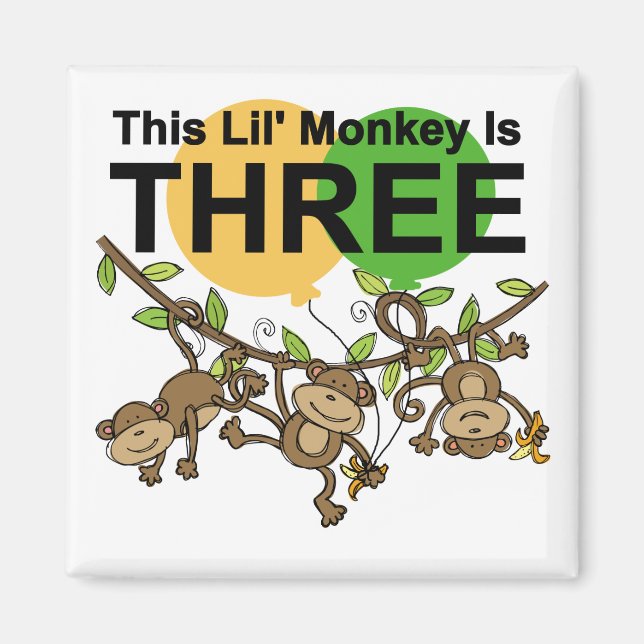 Imã Camisetas e presentes para aniversário de 3 anos d (Frente)