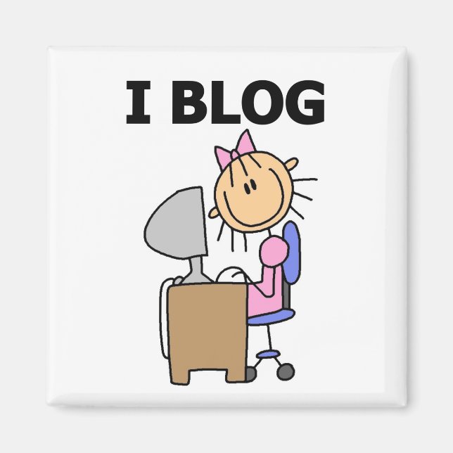 Imã Camisetas e presentes para blogueiros (Frente)