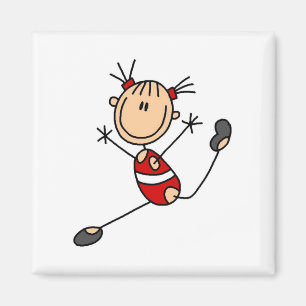 Imã Camisetas e presentes para ginastas de Stick Girl