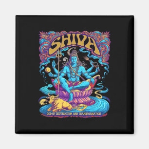 Imã Camisetas Espirituais Shiva Impressão Deus Hindu H