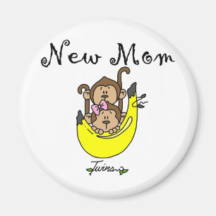 Imã Camisetas gêmeos e mães novas
