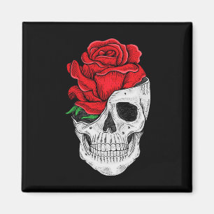 Imã Camisetas Gráficas Crônicas Florais - Caveira Flor