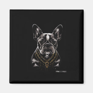 Imã Camisetas Gráficas de Cachorro-Bulldog Francês Hom