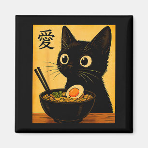 Imã Camisetas Gráficas Divertidas de Anime Gato Ramen