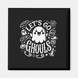 Imã Camisetas Halloween Vamos Ghouls Fantasmas Mulhere