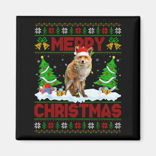 Imã Camisola de Natal Feia de Raposa Engraçada Animal