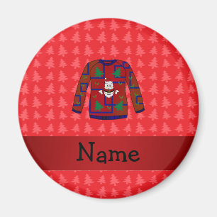 Imã Camisola feia conhecida personalizada do Natal