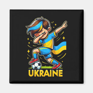 Imã Camisola infantil Dabbing Ukraina de futebol com U