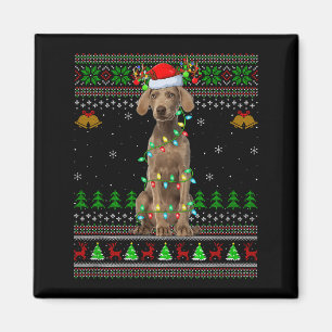 Imã Camisolas de Natal Feias de Cachorro Weimaraner Fé
