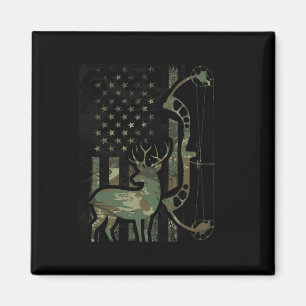Imã Camo American Flag Buck Hunting Men Recurve Arco H