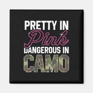 Imã Camo de Caça Engraçado Rosa Gráfico Mulheres Cervo