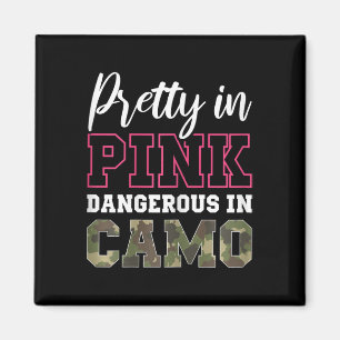Imã Camo Engraçado Caça Gráfico Rosa Para Mulheres E R