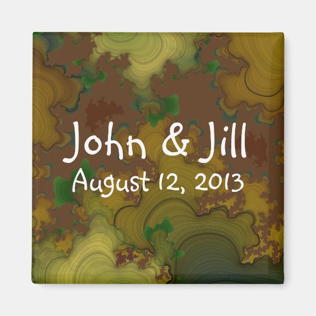Imã Camo Fractals Wedding Favor Magnet (Frente)