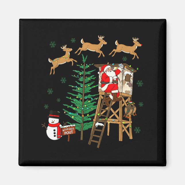 Imã Camo Santa Christmas Deer Hunting Camouflage Hunte (Frente)