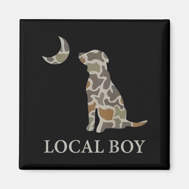 Imã Camo Southern Local Boy Duck Hunting Black Lab Out (Frente)