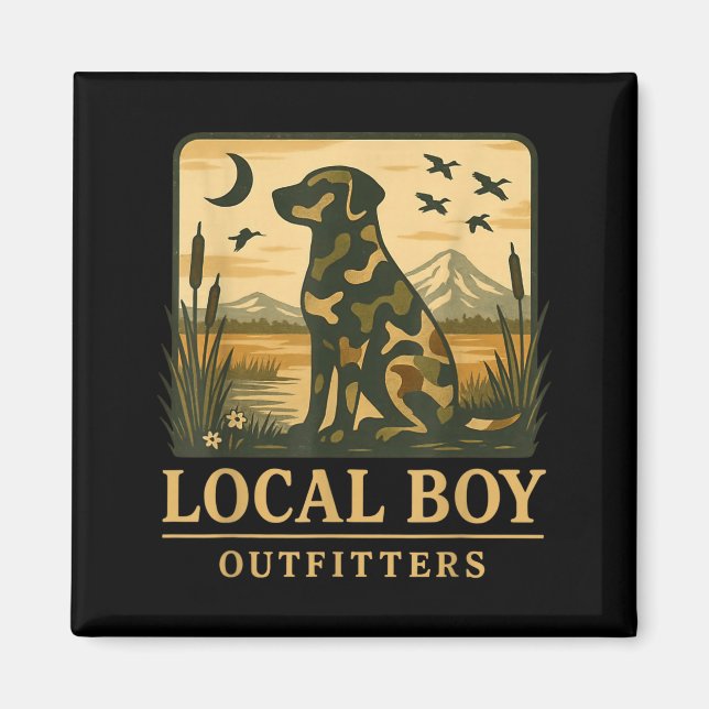 Imã Camo Southern Local Boy Duck Hunting Black Lab Out (Frente)