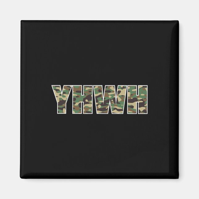 Imã Camouflage Yhwh Yahweh Christian Camo Hunting (Frente)