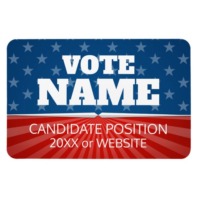 Ímã Campanha clássica - estrelas icônicas vermelho (Horizontal)