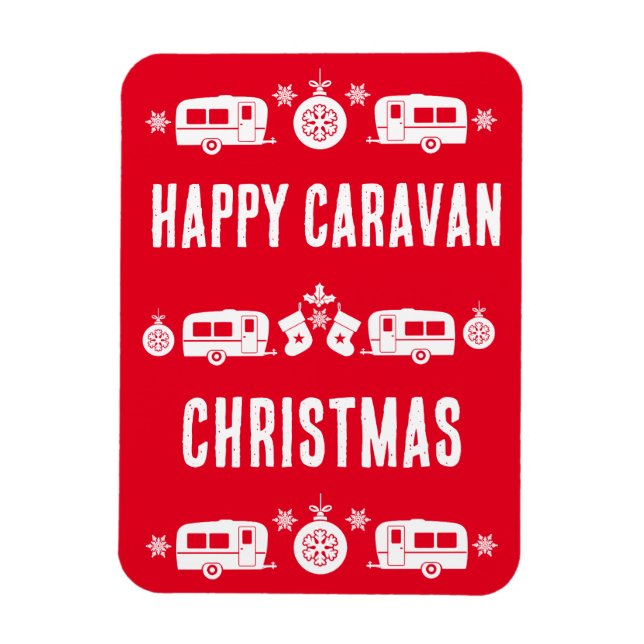 Ímã Campanha Feliz de Natal Caravan (Vertical)