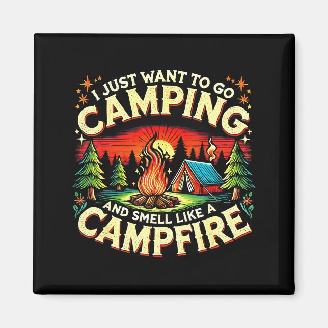 Imã Camper Funny Cute Camng Glamng Campfire Quote Camp (Frente)
