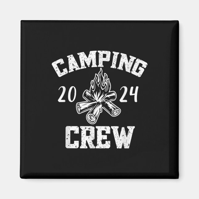 Imã Camper Road Trip Family Mating Group Camping Cre (Frente)