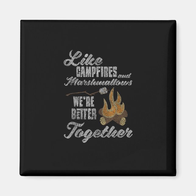 Imã Campfire Marshmallows Better Together Distressed V (Frente)