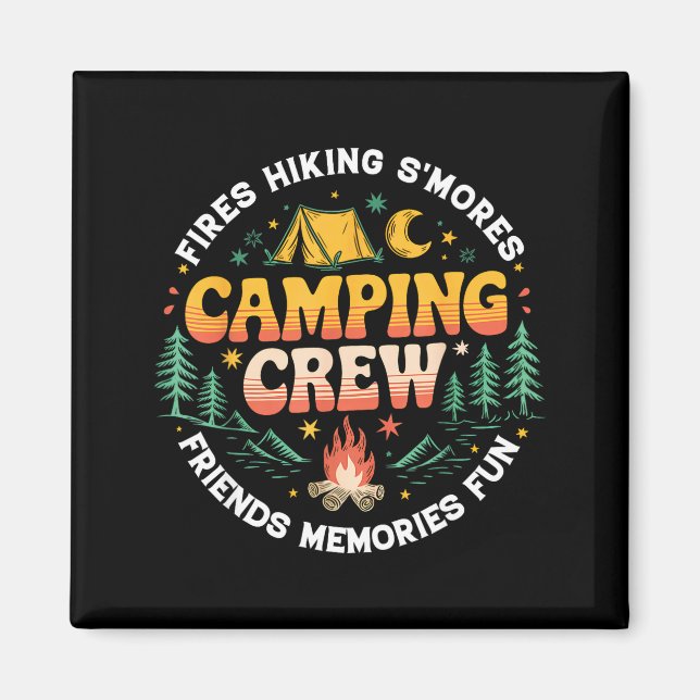 Imã Camping Crew Family Matching Group Friends Men Wom (Frente)