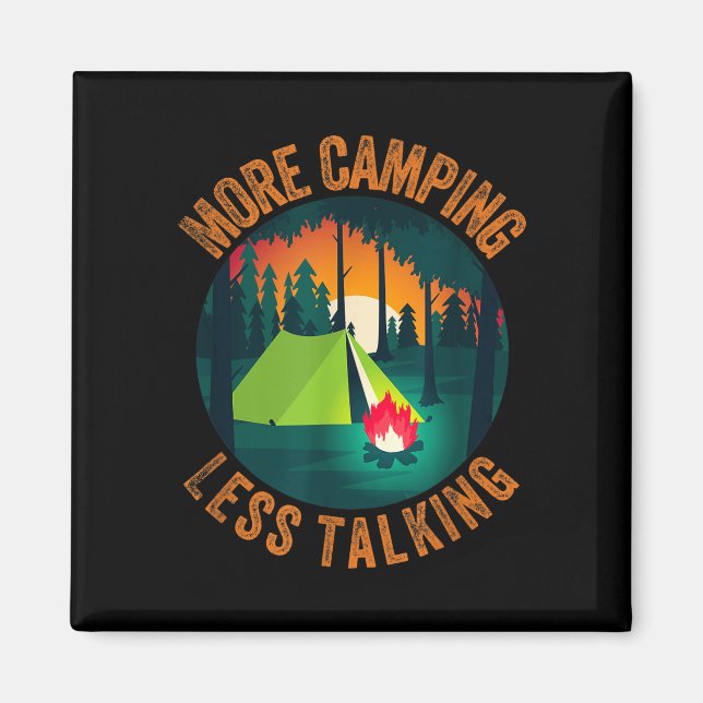 Imã Camping engraçado sarcástico mais acampamento meno (Frente)