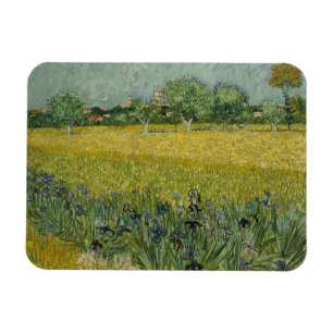 Ímã Campo com flores perto de Arles Premium Magnet