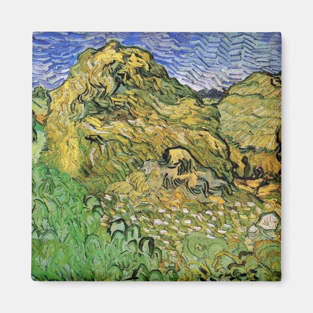 Imã Campo com pilhas de trigo por Vincent van Gogh (Frente)