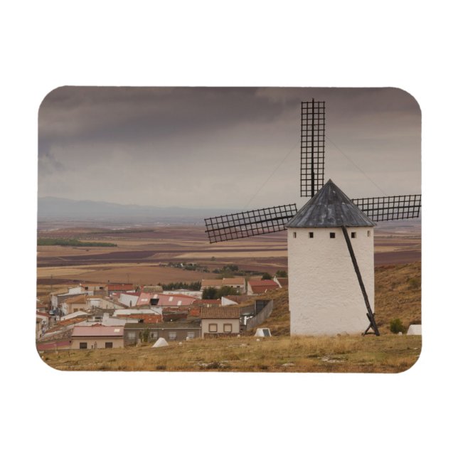 Ímã Campo de Criptana, antigos moinhos de vento de La  (Horizontal)