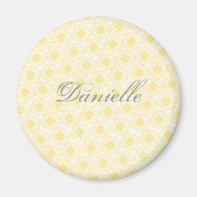 Imã Campo de Daisies Magnet, flores amarelas (Frente)
