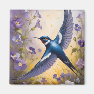 Imã Campo de Engorda Voadora de Flores Violetas