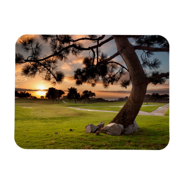 Ímã Campo de Golfe Pôr do Sol (Horizontal)