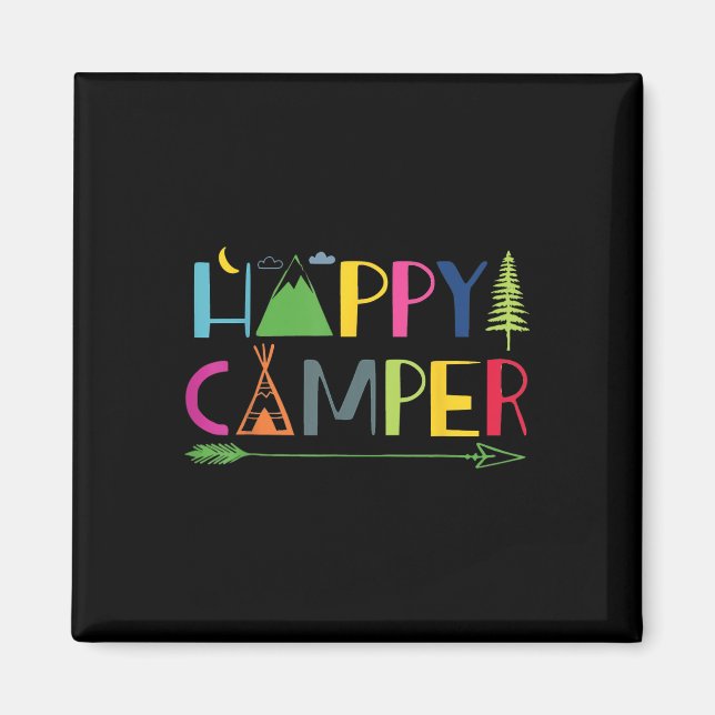 Imã Campo de Seta Feliz de Verão Acampamento Presente  (Frente)
