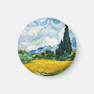 Imã Campo de Trigo com Ciprestes de Vincent Van Gogh