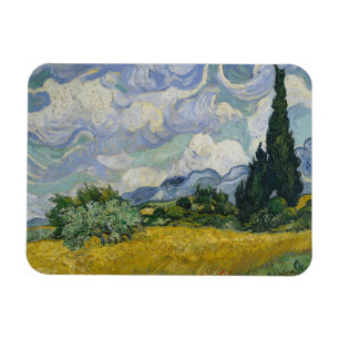 Ímã Campo de Trigo com Ciprestes, Pintura a Óleo, Van