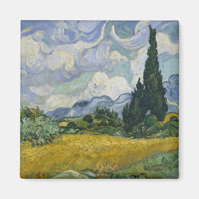 Imã Campo de Trigo com Ciprestes, Pintura a Óleo, Van  (Frente)