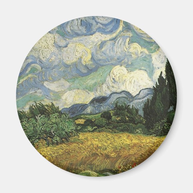 Imã Campo de trigo com ciprestes, Vincent Van Gogh (Frente)